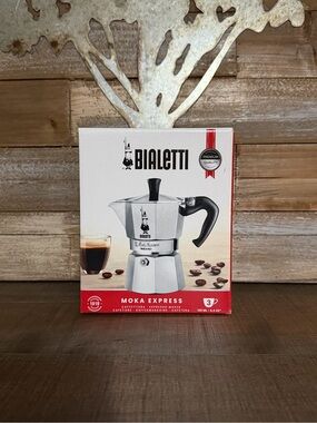 Bialetti Moka Express 3-Cup Stovetop Espresso Maker - Silver & Black